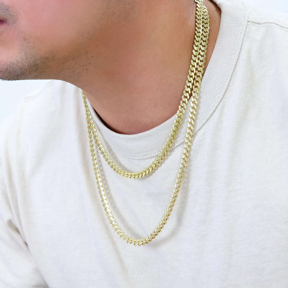 14k Yellow Gold 6mm Cuban Chain Necklace W779