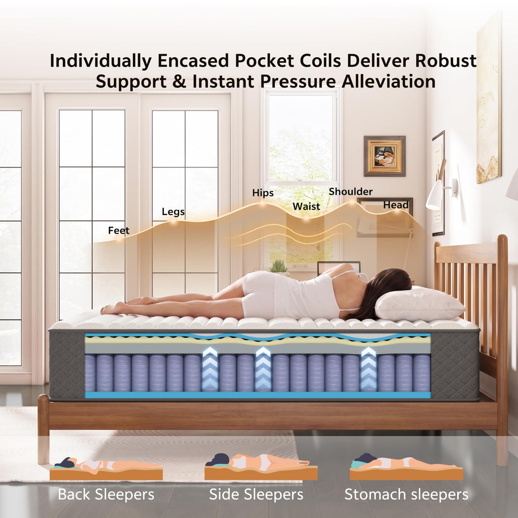 12 Inch Cooling-Gel Memory Foam Pocket Spring Hybrid Mattress O355