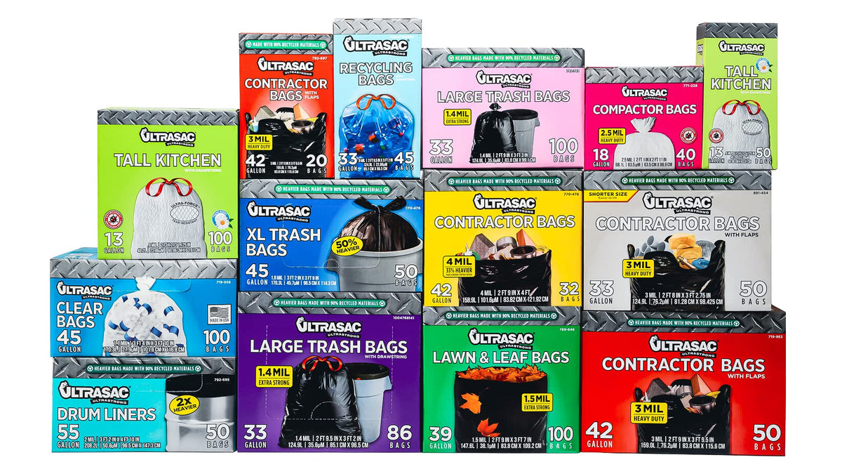 39 Gallon Black Yard Cleanup Bags 100 Count with Ties L311060