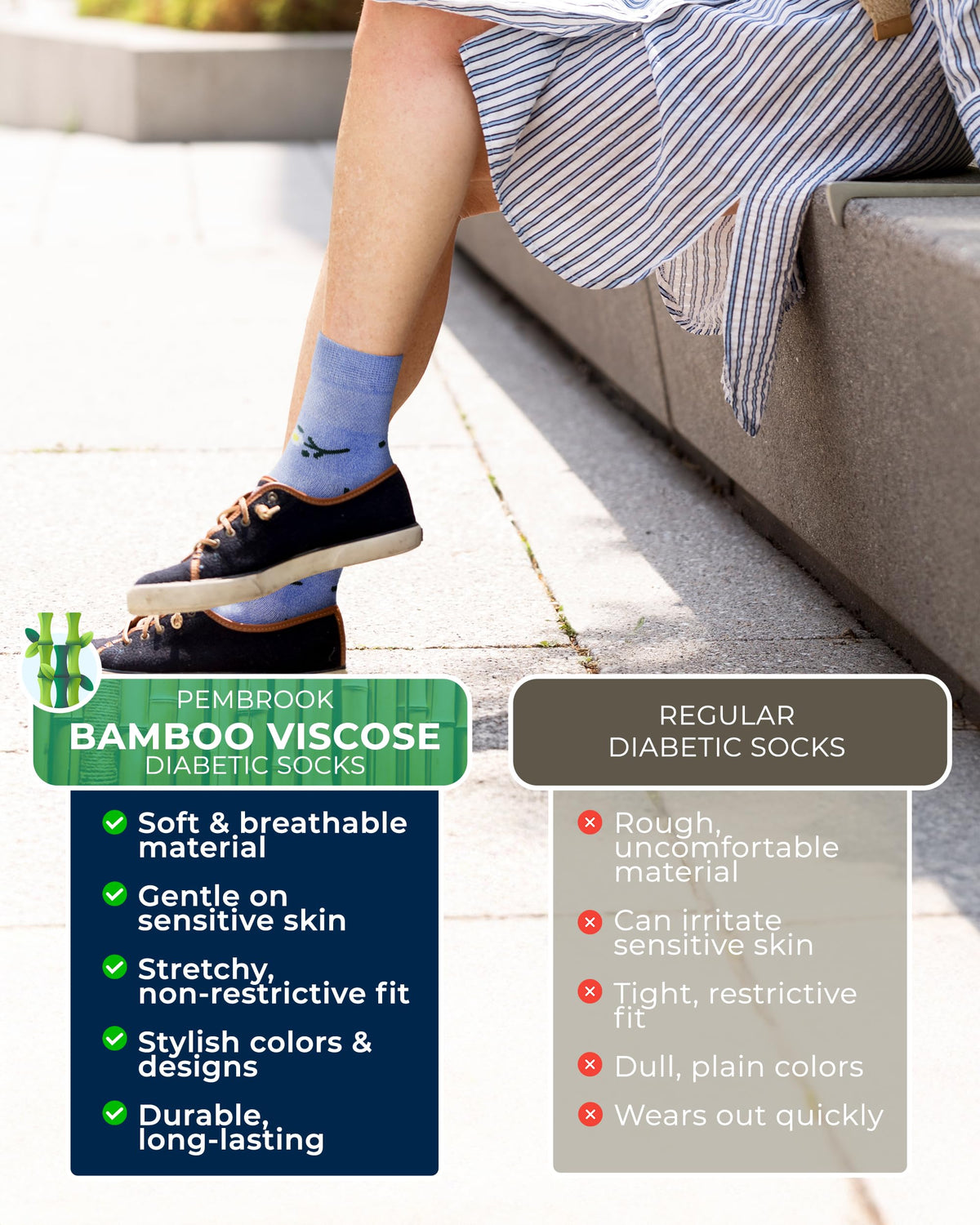Bamboo Viscose Diabetic Socks 6 Pairs T172430
