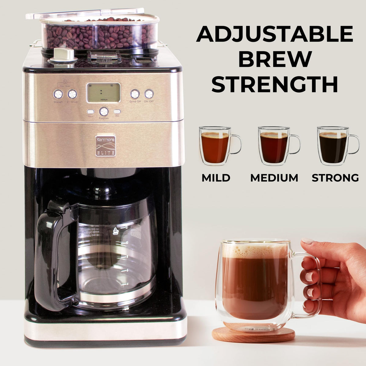 Grind and Brew 12 Cup Programmable Coffee Maker with Burr Grinder D60009