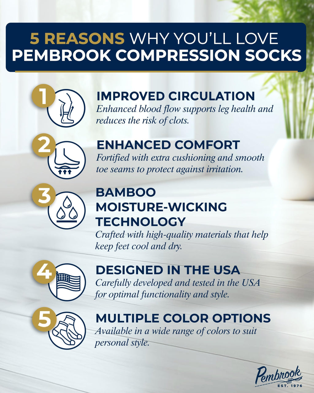 Bamboo Viscose 3 Pairs 8-15 mmhg Knee High Compression Socks F10161