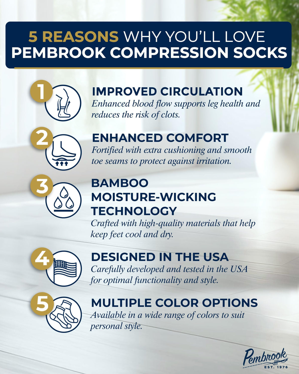 Bamboo Viscose 3 Pairs 8-15 mmhg Knee High Compression Socks F10161