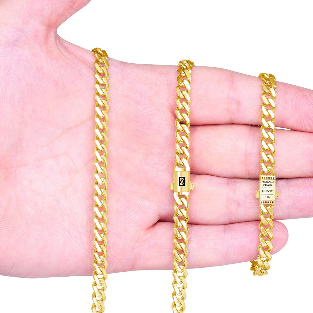 14k Yellow Gold 6mm Cuban Chain Necklace W779