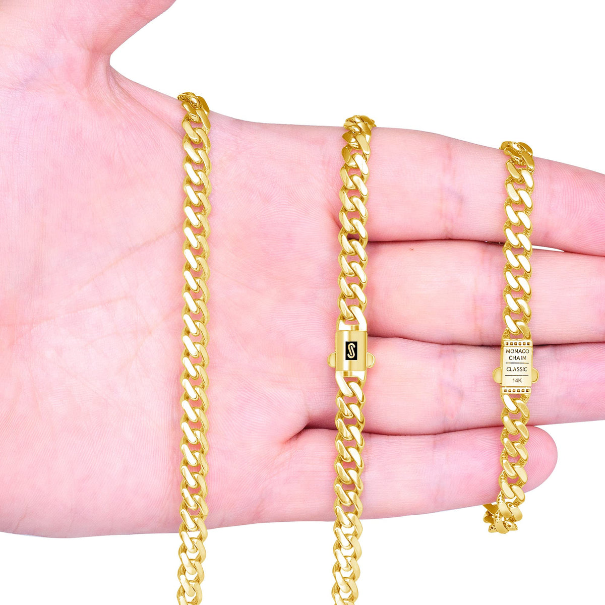 14k Yellow Gold 6mm Cuban Chain Necklace W779