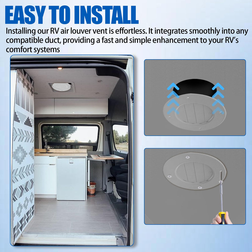 6.5" White RV Ceiling Vent Covers 5-Pack A134