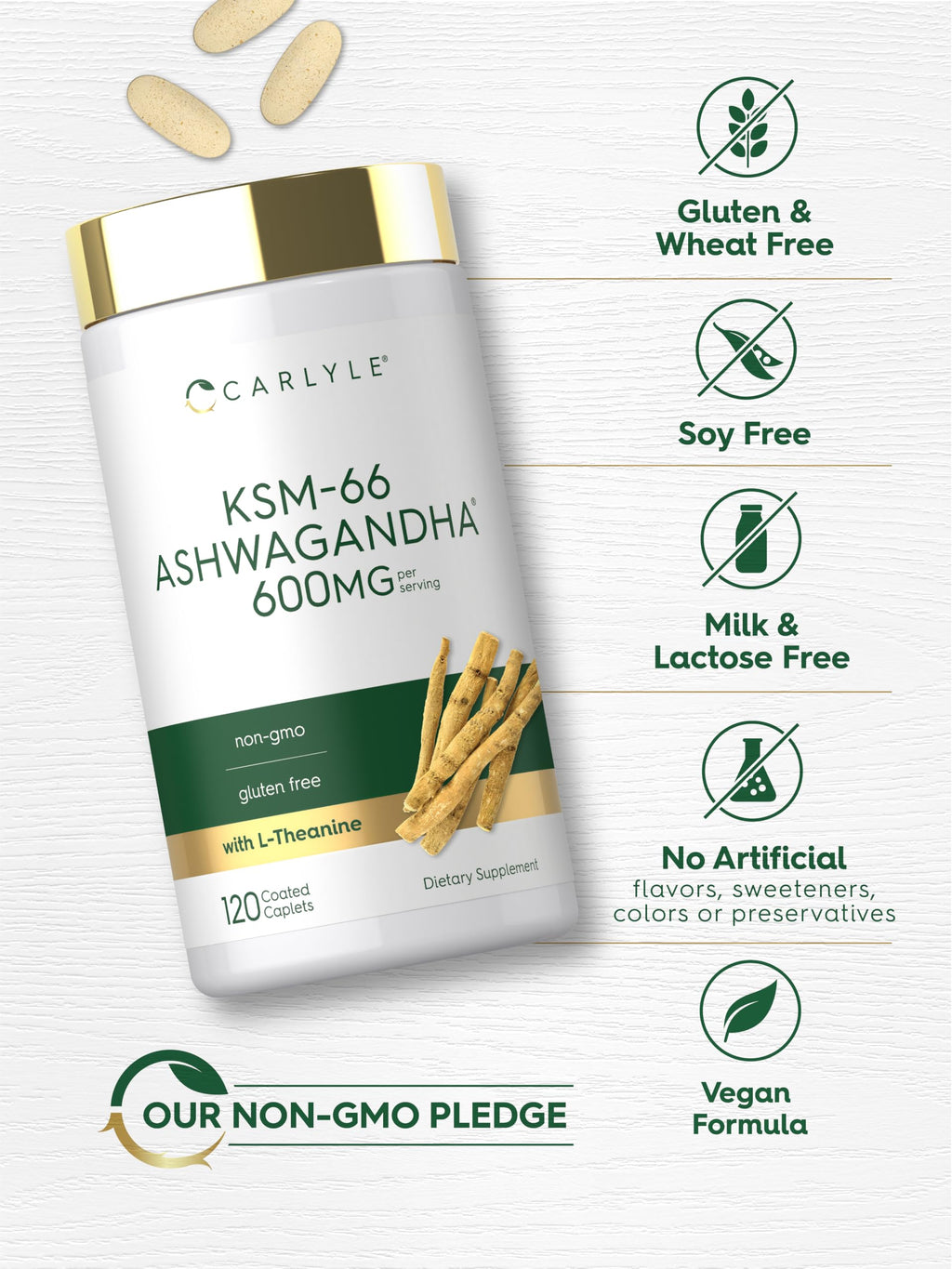 Ashwagandha Root Extract 600mg 120 Vegan Caplets Z905