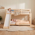 Twin Over Twin Solid Wood Bunk Bed with Slide and Ladder Y8273