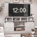 White 58" Farmhouse TV Stand with Sliding Barn Doors Q11648