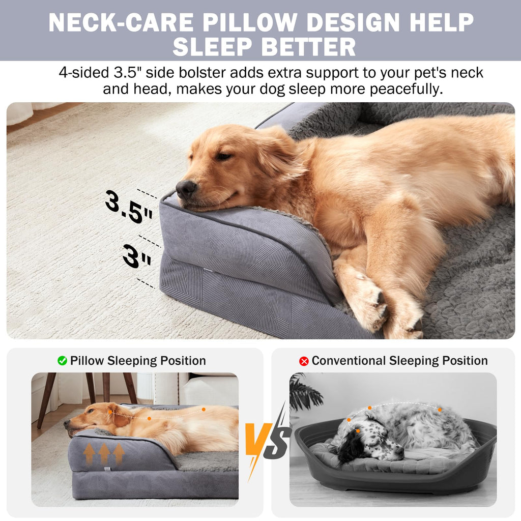 XL Washable Orthopedic Dog Sofa with Egg-Crate Foam C436