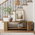 Wood Storage Bench with Shelf R1879