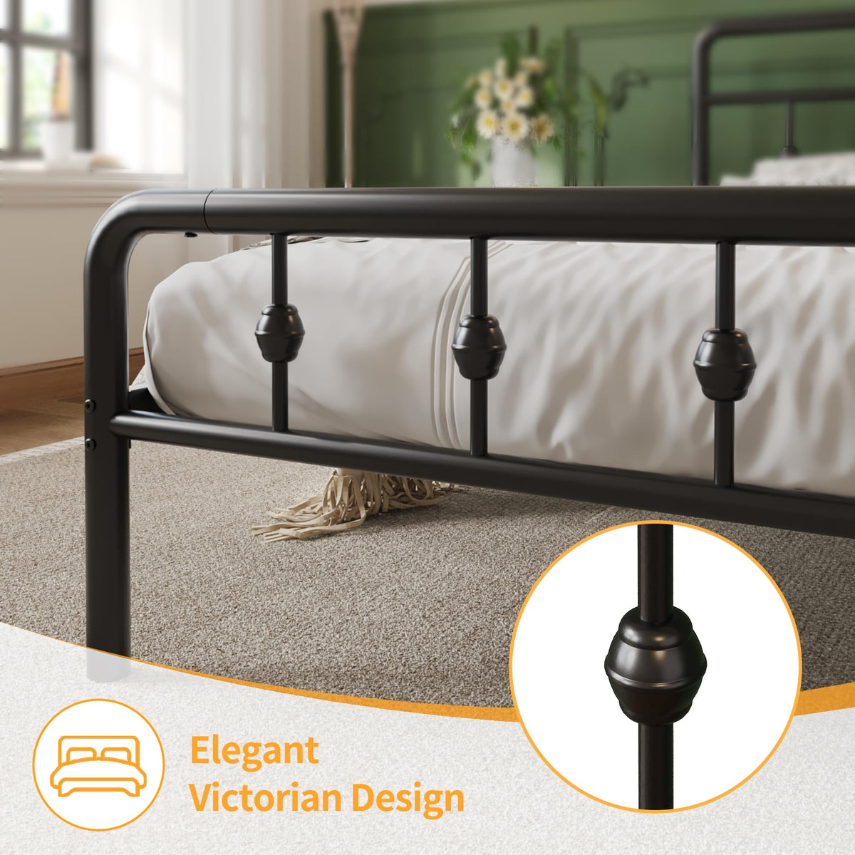 12 Inch Full Bed Frame with Headboard and Footboard D60580