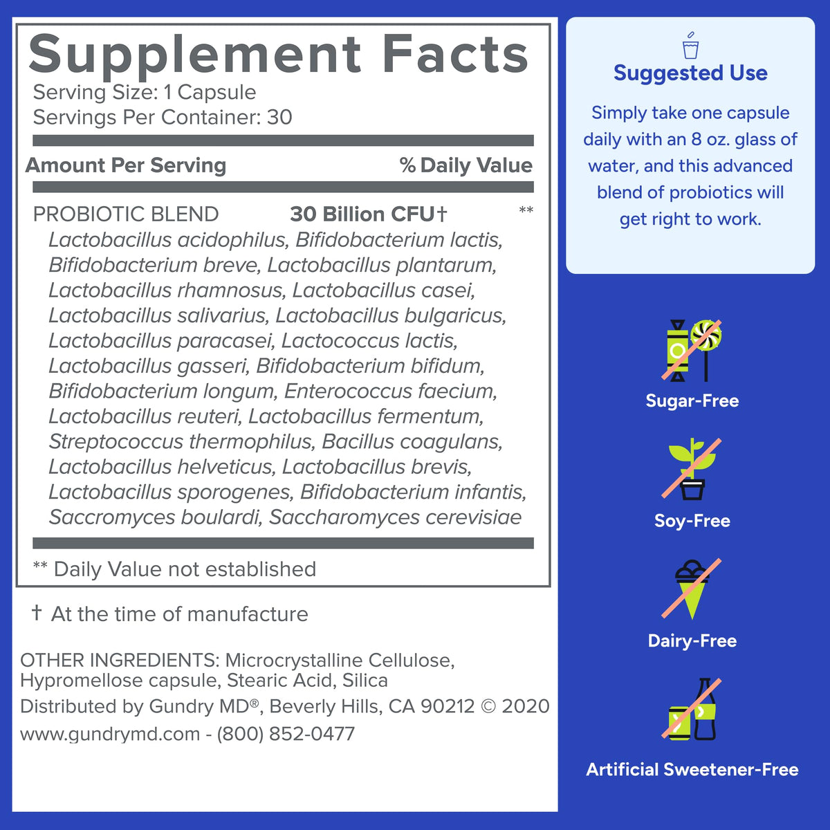 24 Strain Probiotic 30 Billion CFU 30 Capsules M27822