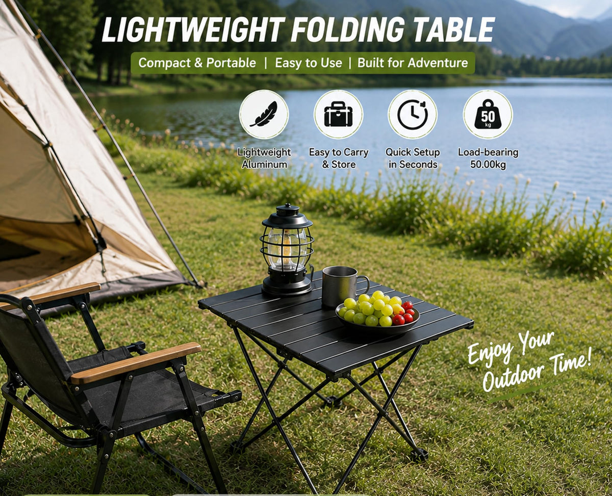 Folding Ultralight Aluminum Camping Table Y91383