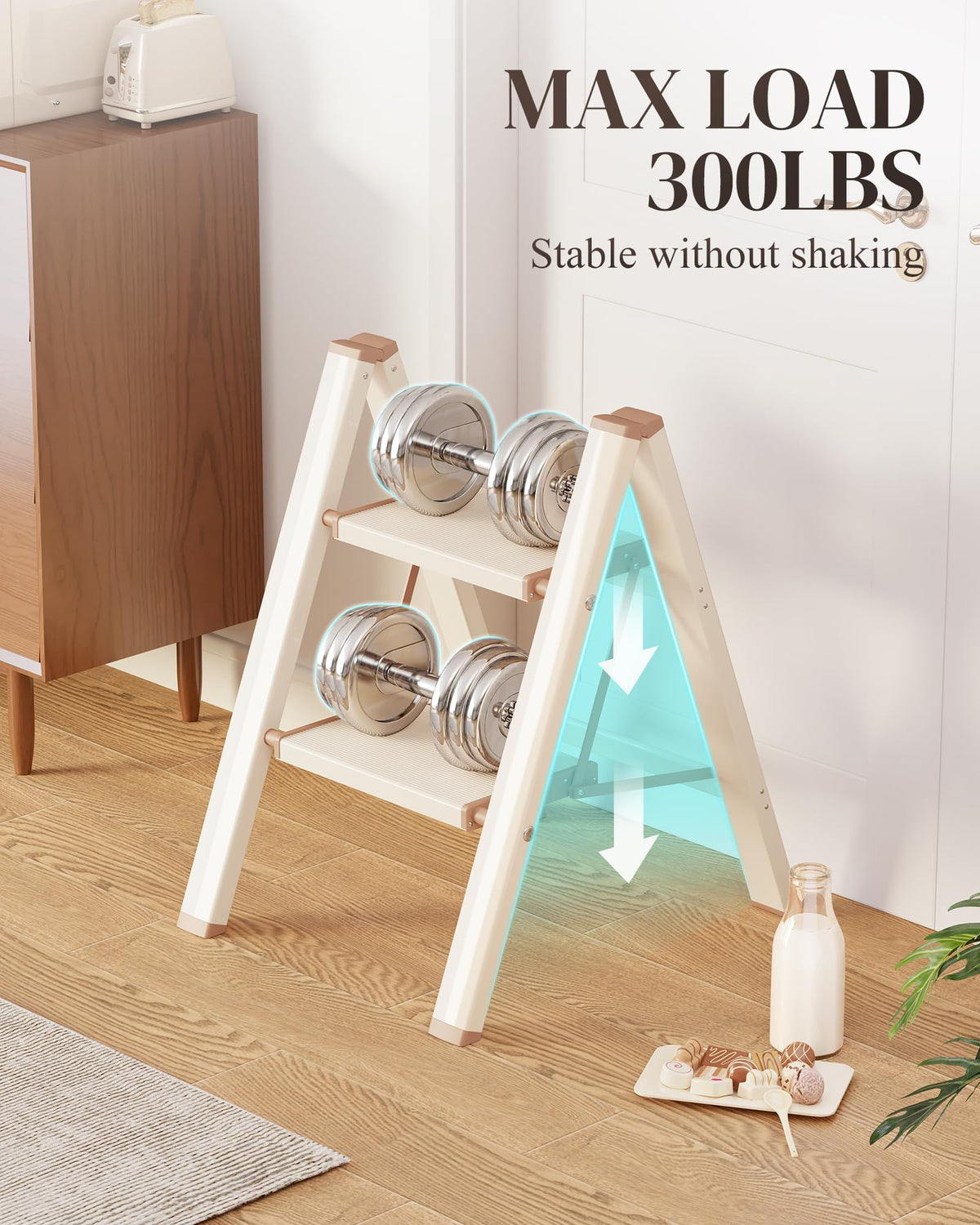 Foldable Aluminum 2 Step Ladder B70576