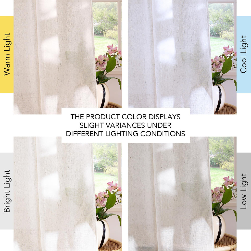 Cream Linen French Door Curtain 72 Inch Length E9308
