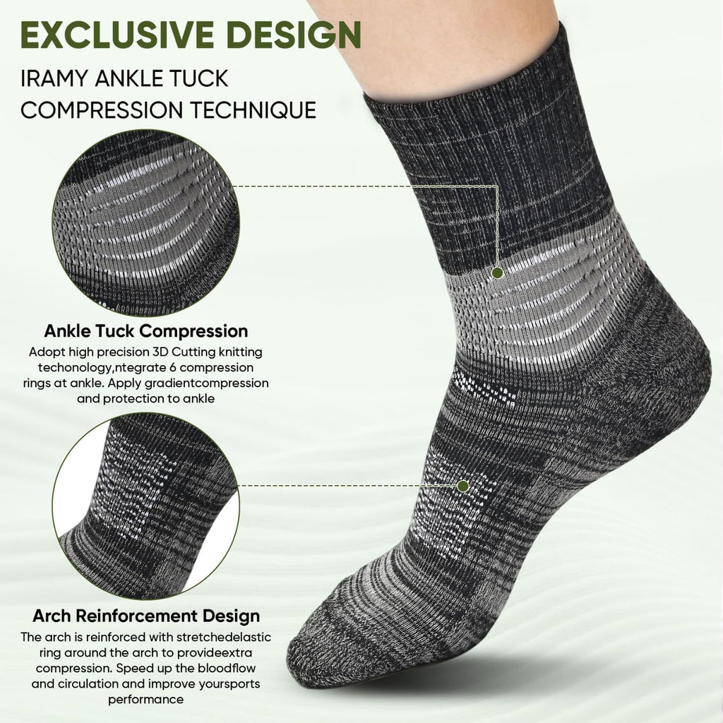 Compression Ankle Support Crew Socks 3 Pairs P757544