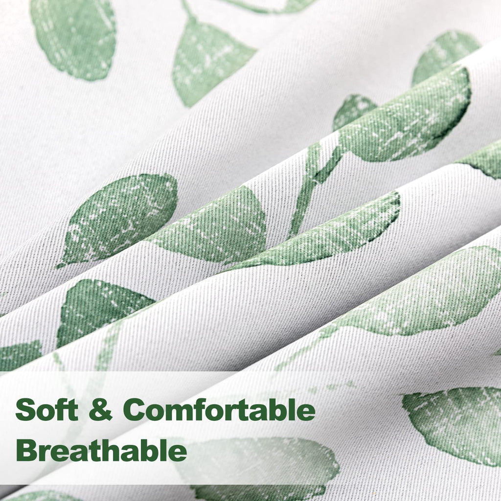 Green Leaf Curtains 84 Inch Length Grommet 2 Pcs T4095