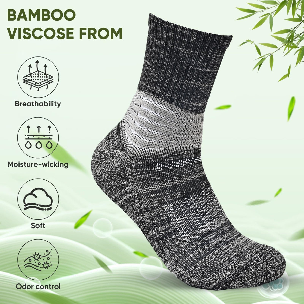 Compression Ankle Support Crew Socks 3 Pairs P757544