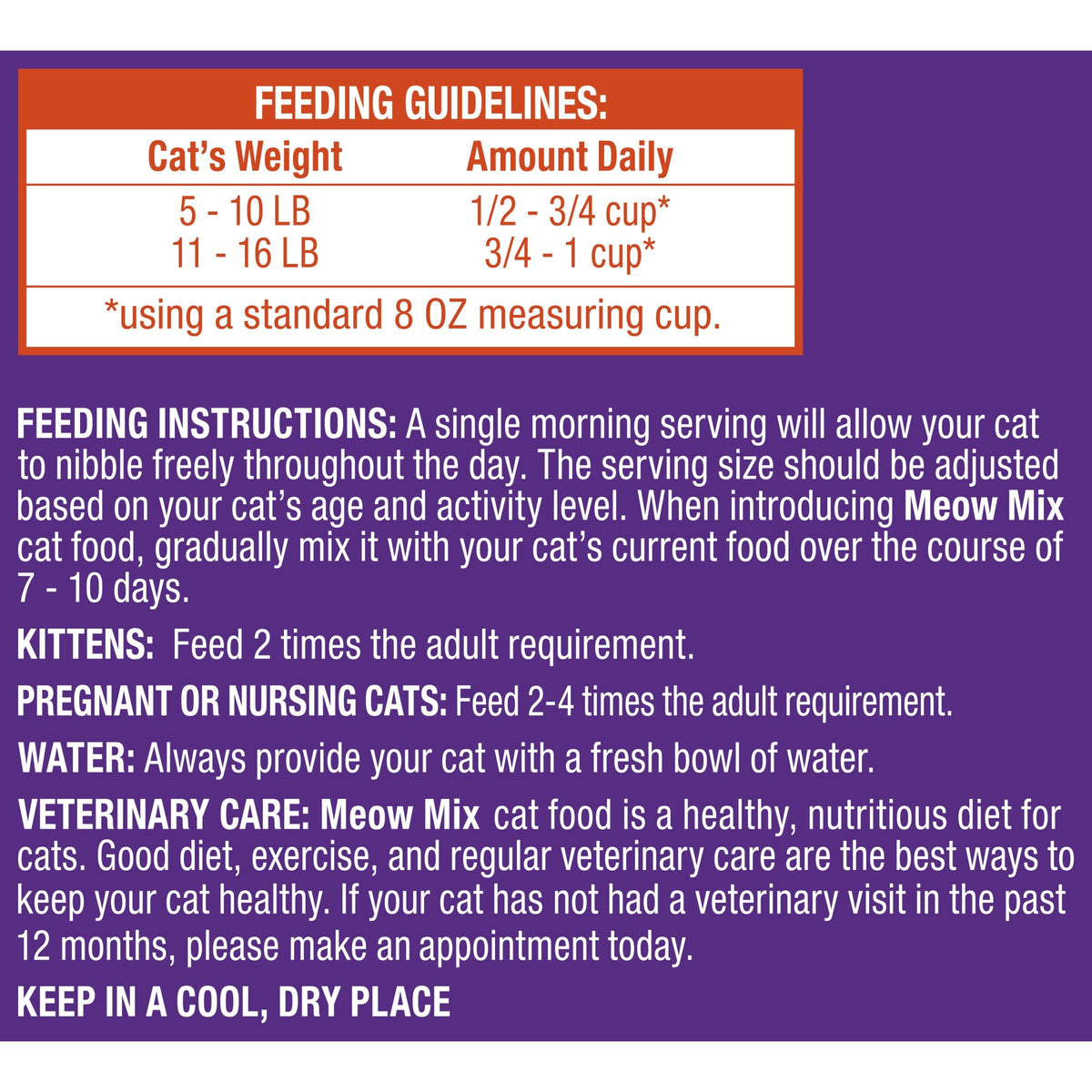 Dry Cat Food 18 oz Pouches H8713