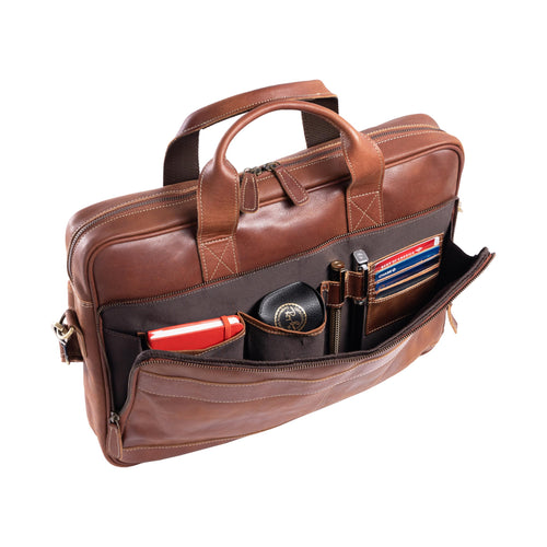 16 Inch Leather Laptop Messenger Bag K4855