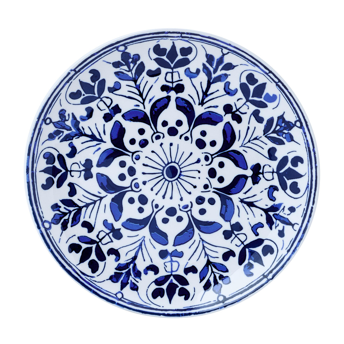 12 Piece Blue Stoneware Dinnerware Set N6841