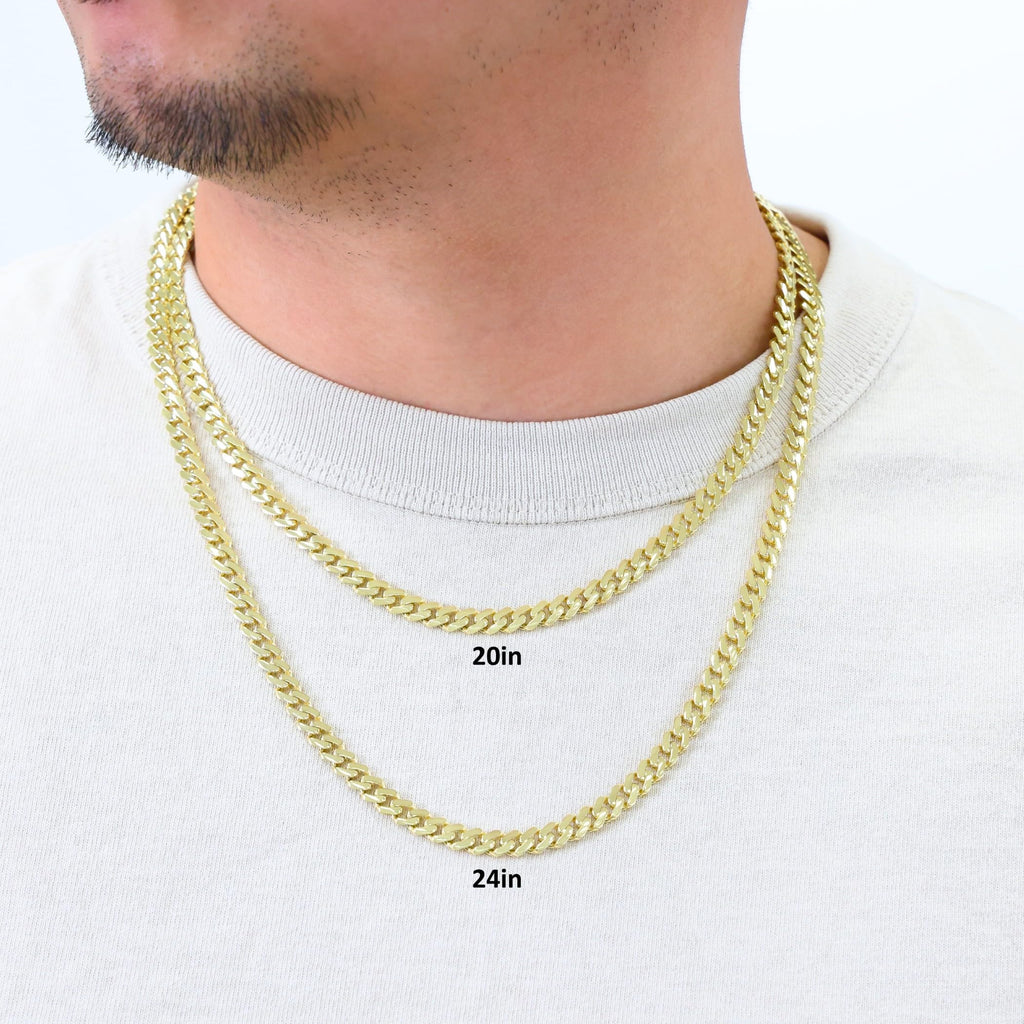 14k Yellow Gold 6mm Cuban Chain Necklace W779
