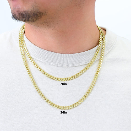 14k Yellow Gold 6mm Cuban Chain Necklace W779