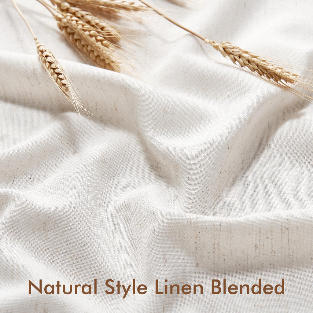 Cream Linen French Door Curtain 72 Inch Length E9308
