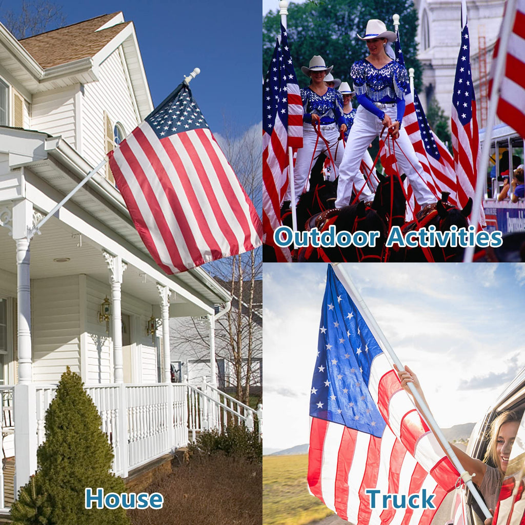 5ft Heavy Duty Tangle Free Flag Pole Kit with 3x5 Embroidered American Flag C938958