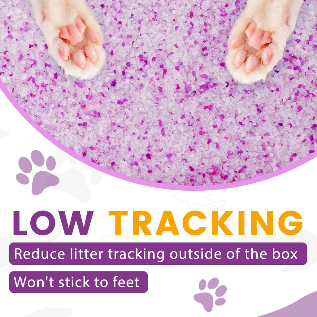 Lightly Scented Cat Litter 14 lbs Low Tracking Dust-Free Purple Silica Gel H36694