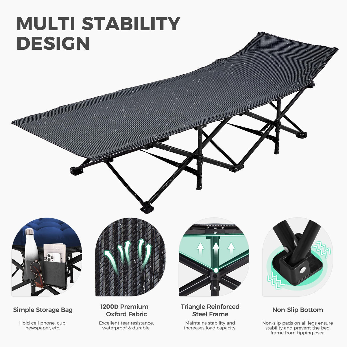 Folding Camping Cot with Mattress O770
