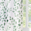 Green Leaf Curtains 84 Inch Length Grommet 2 Pcs T4095