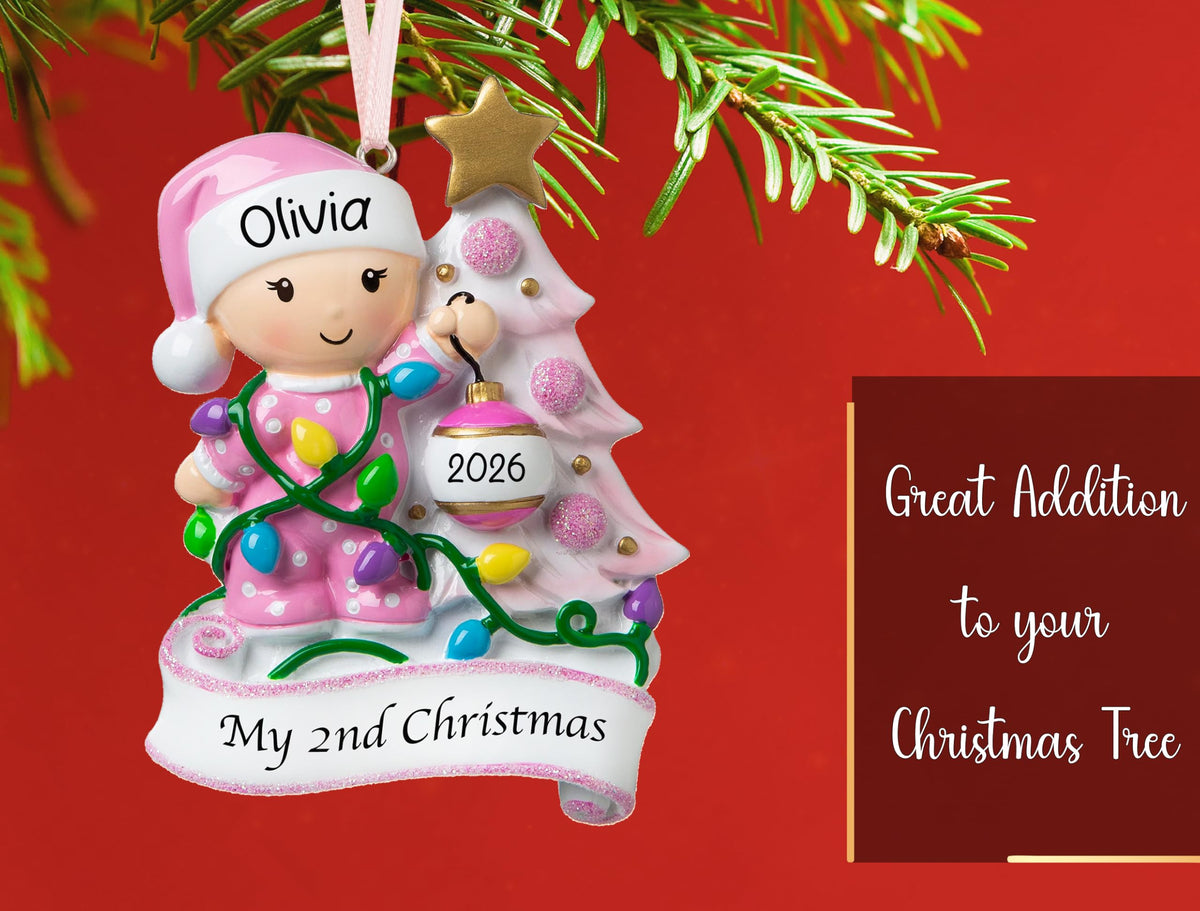 Baby's Second Christmas Ornament 2026 Pink D831653