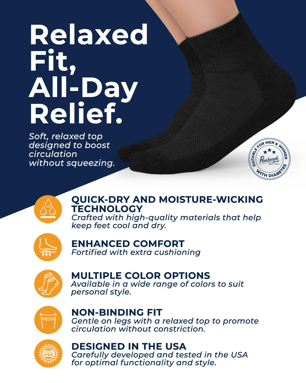 Non Binding Ankle Socks 6 Pairs Y107883