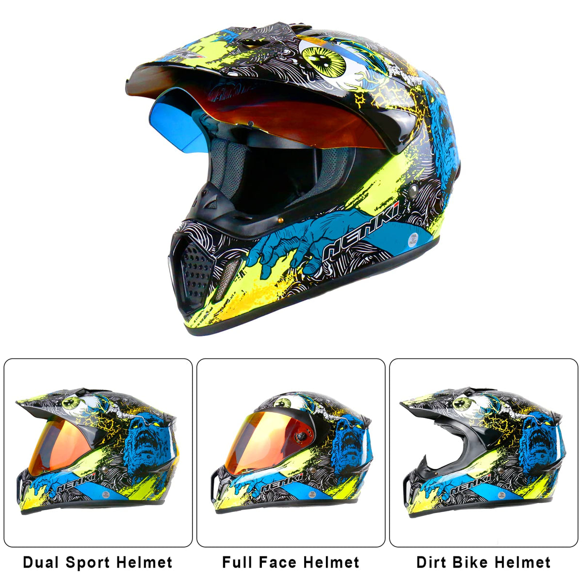 Red Full Face Motocross Helmet Y674
