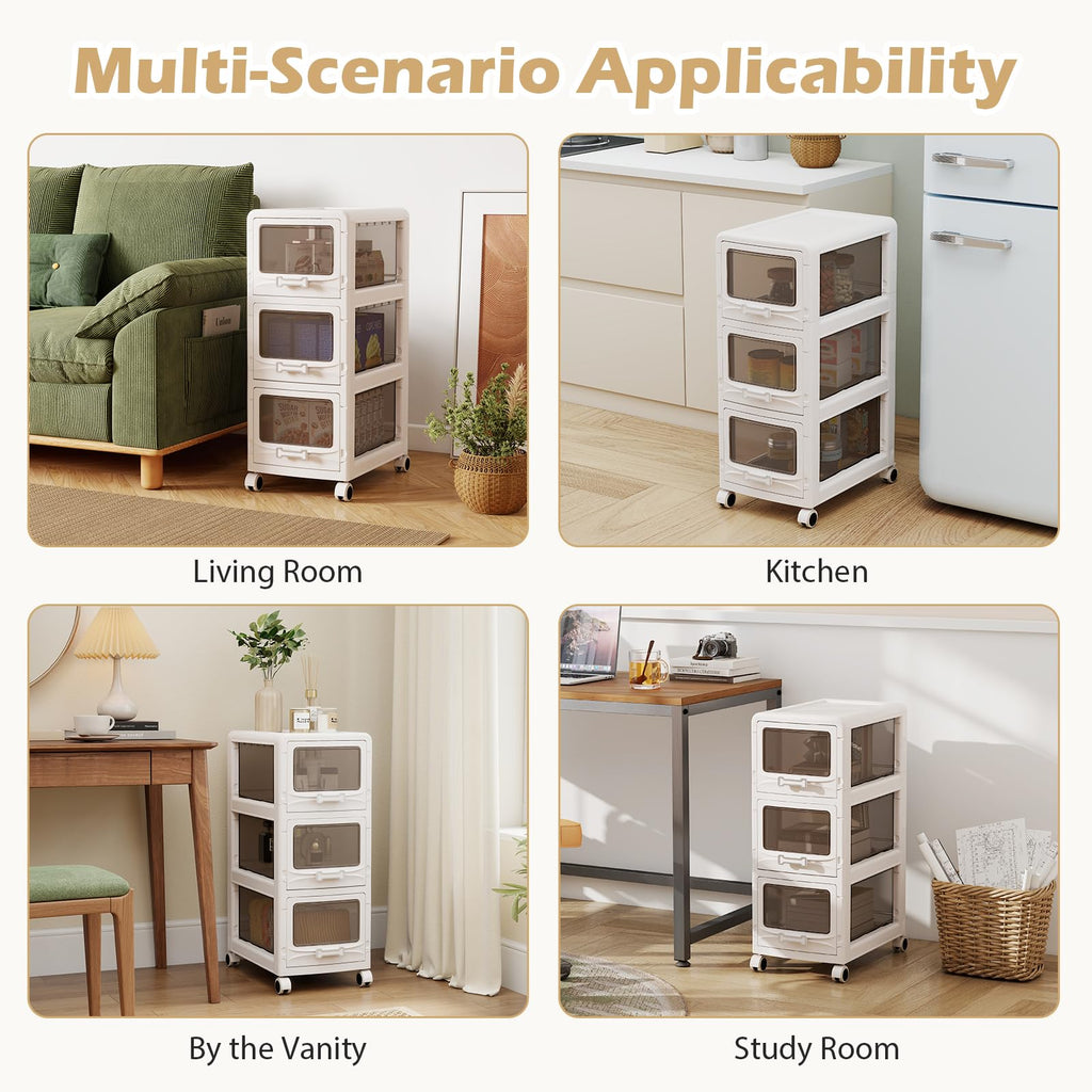 3 Tier Rolling Storage Cart with Drawers U13694