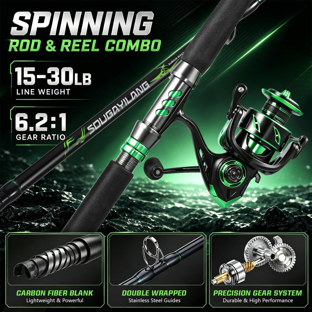 7ft MH 2-Piece Spinning Rod and 4000 Reel K73097
