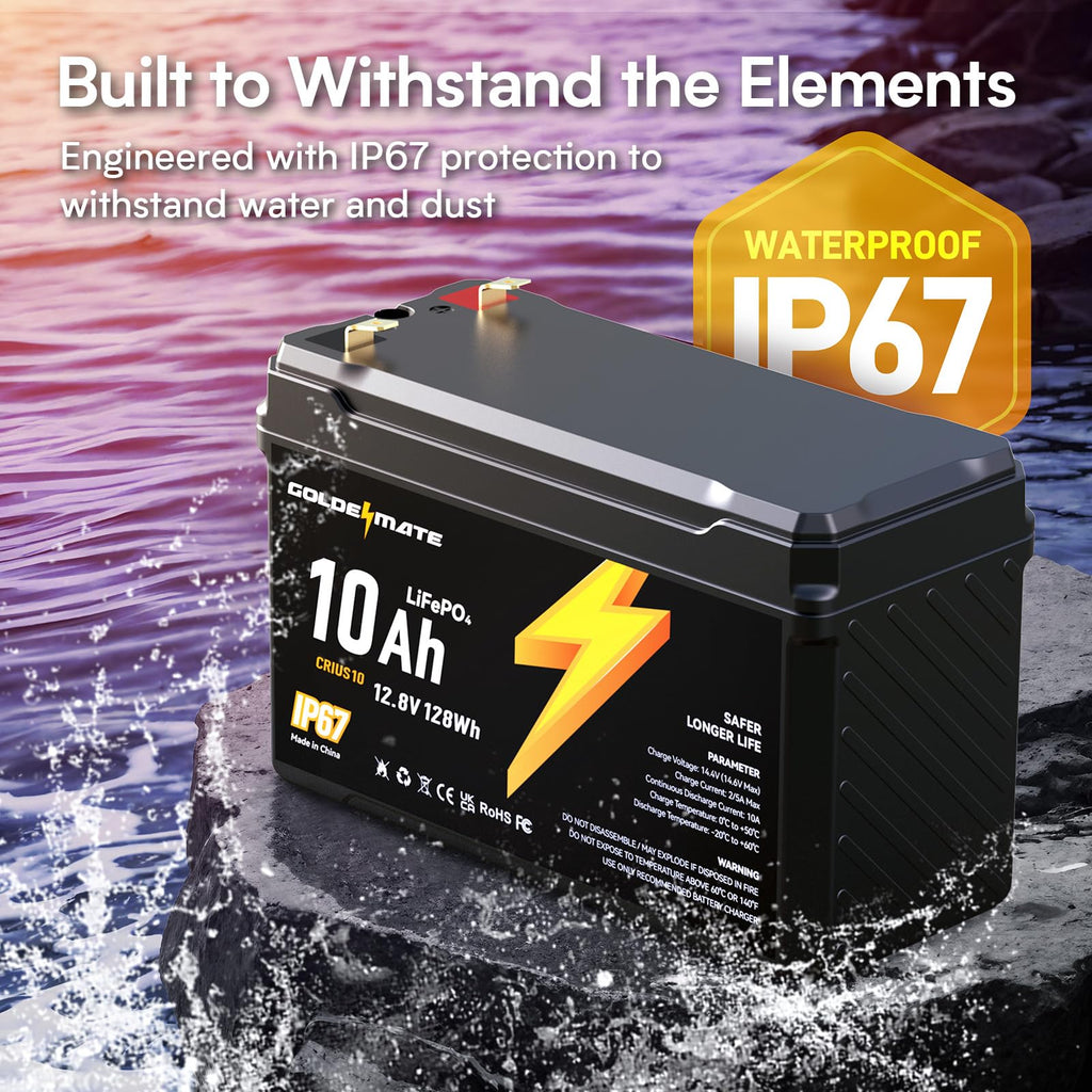 12V 10Ah Lithium LiFePO4 Battery 2 Packs D517073