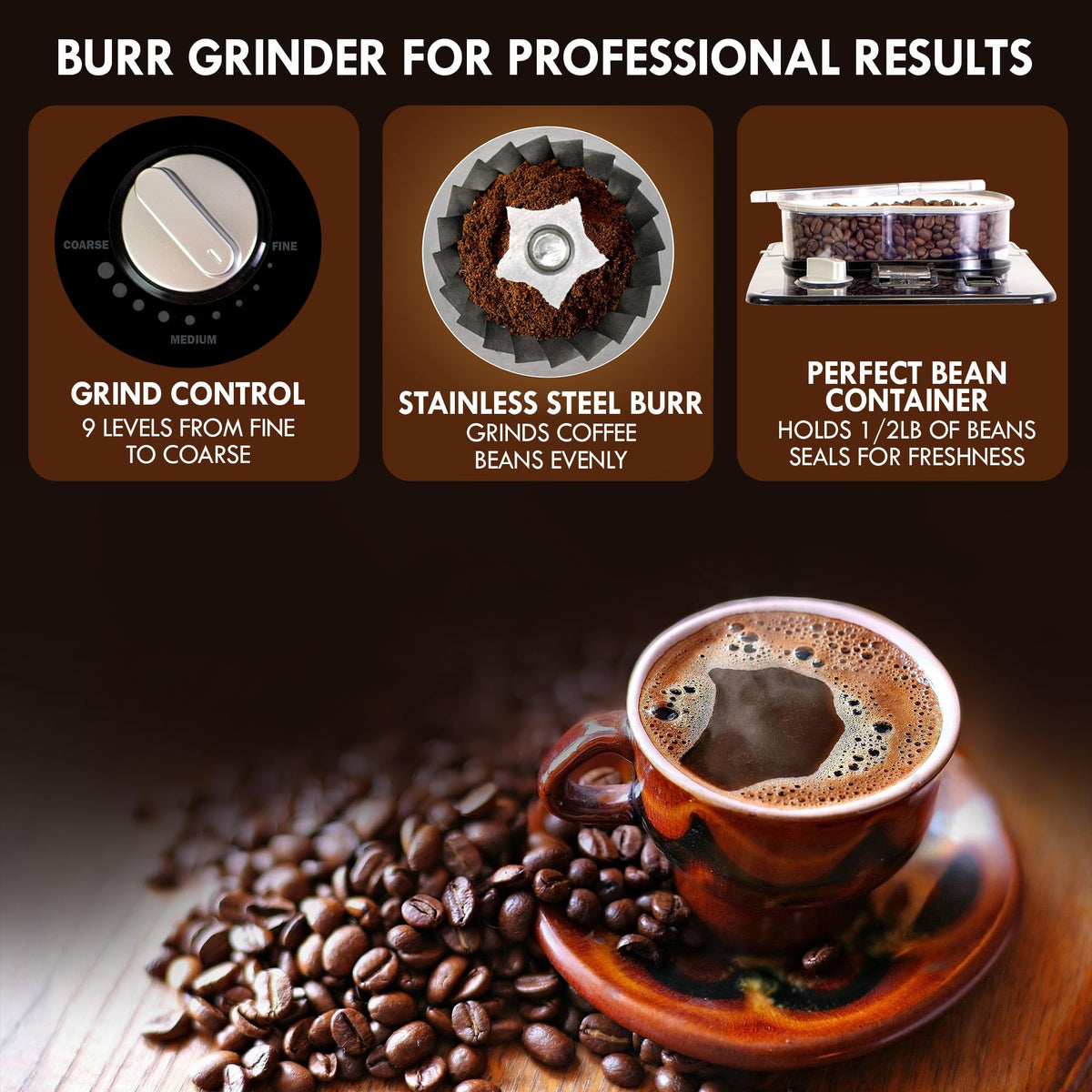 Grind and Brew 12 Cup Programmable Coffee Maker with Burr Grinder D60009