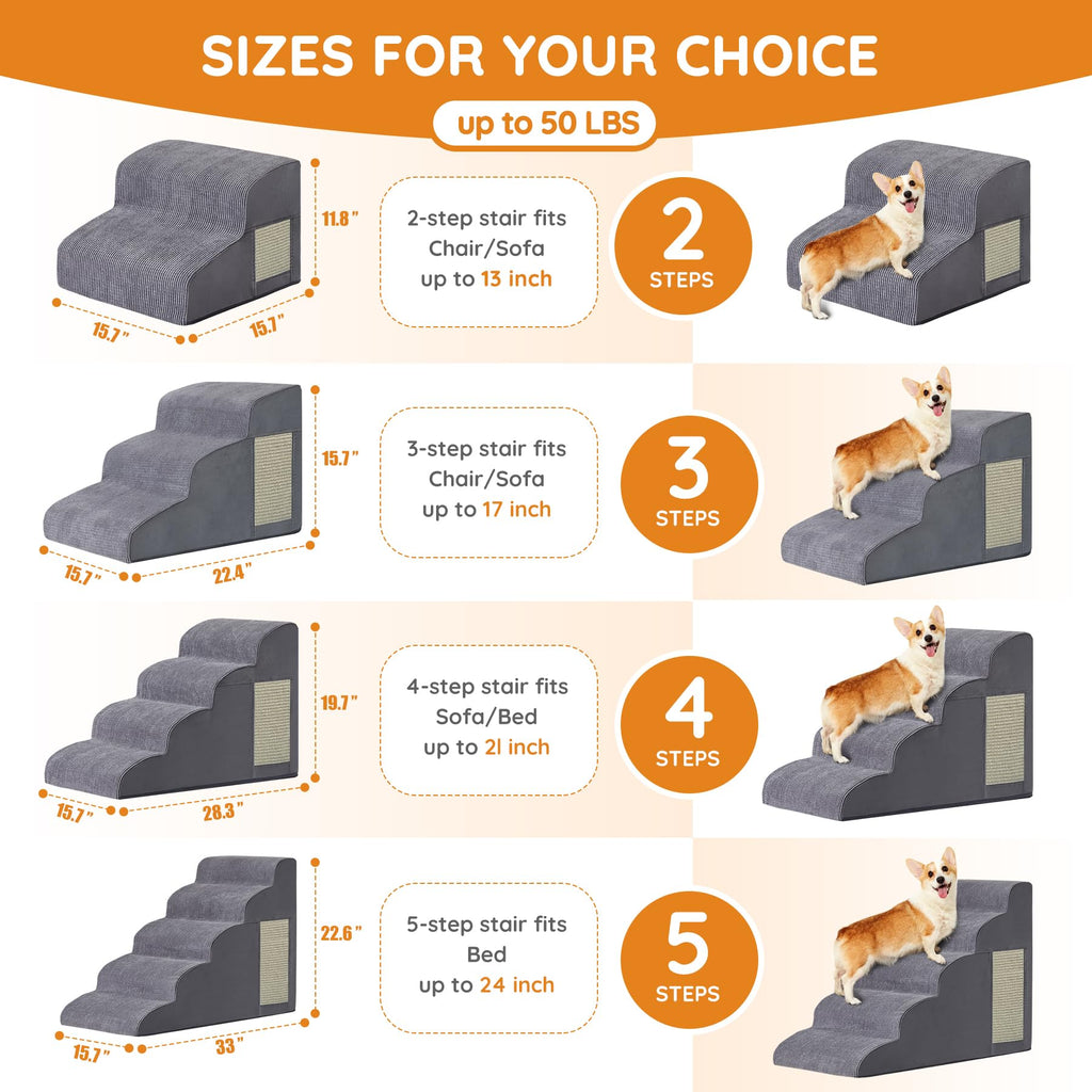 Dog Stairs 2-Step Grey K1148