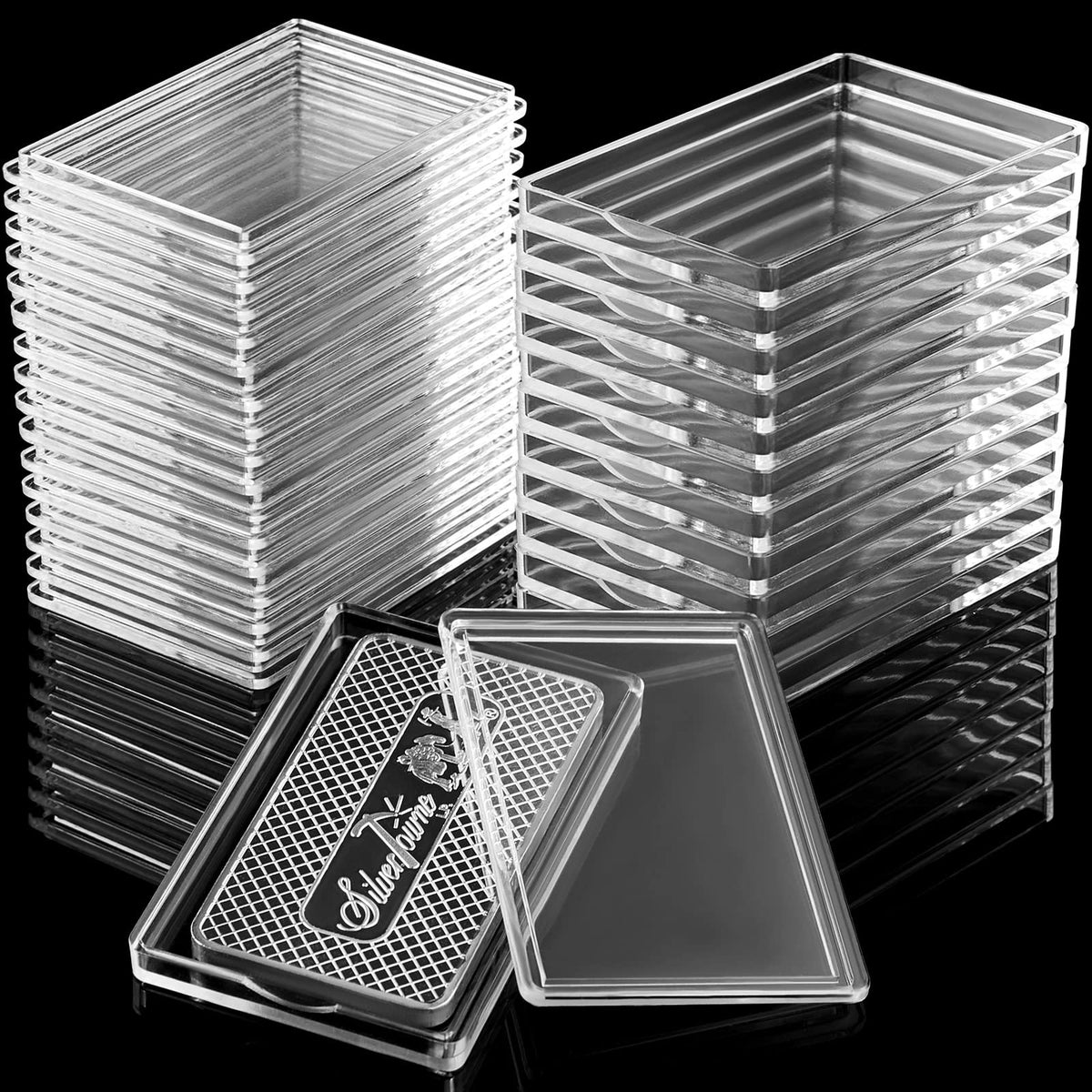 60 Pcs Silver Bar Holder Case G4769