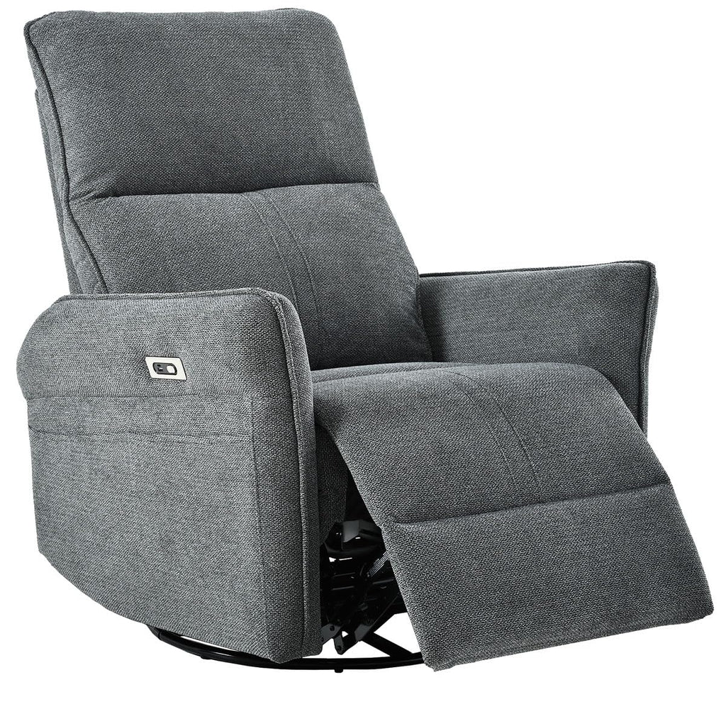 Power Swivel Rocker Recliner Chair with USB, Dark Gray S9090