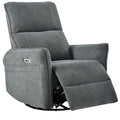 Power Swivel Rocker Recliner Chair with USB, Dark Gray S9090