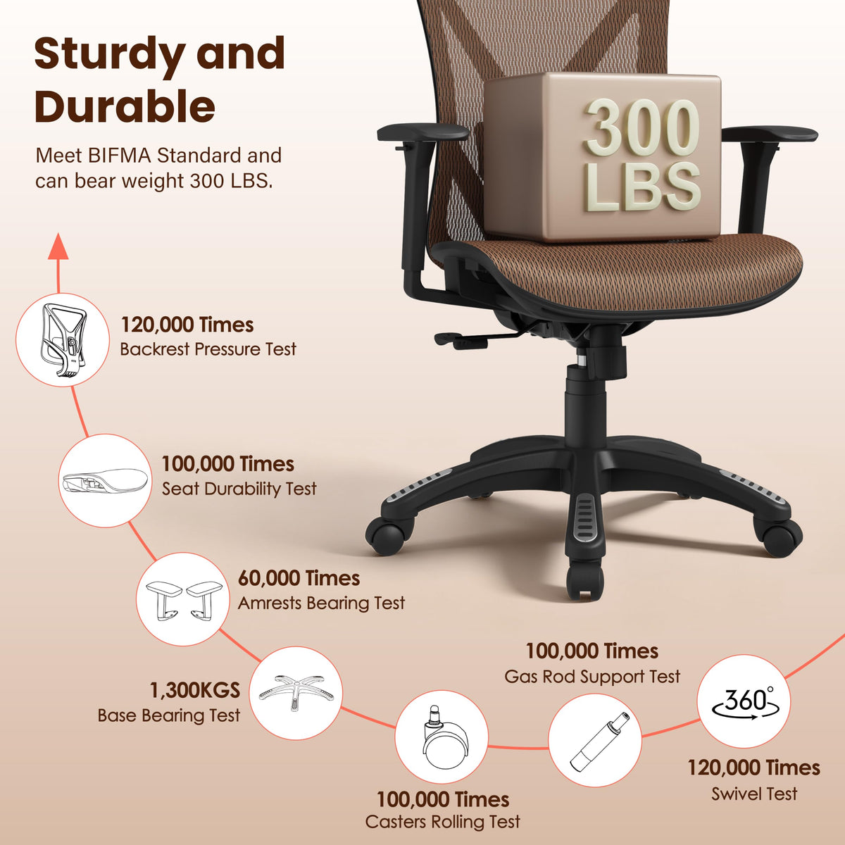 Ergonomic Mesh Office Chair with Adjustable Lumbar Support K367110