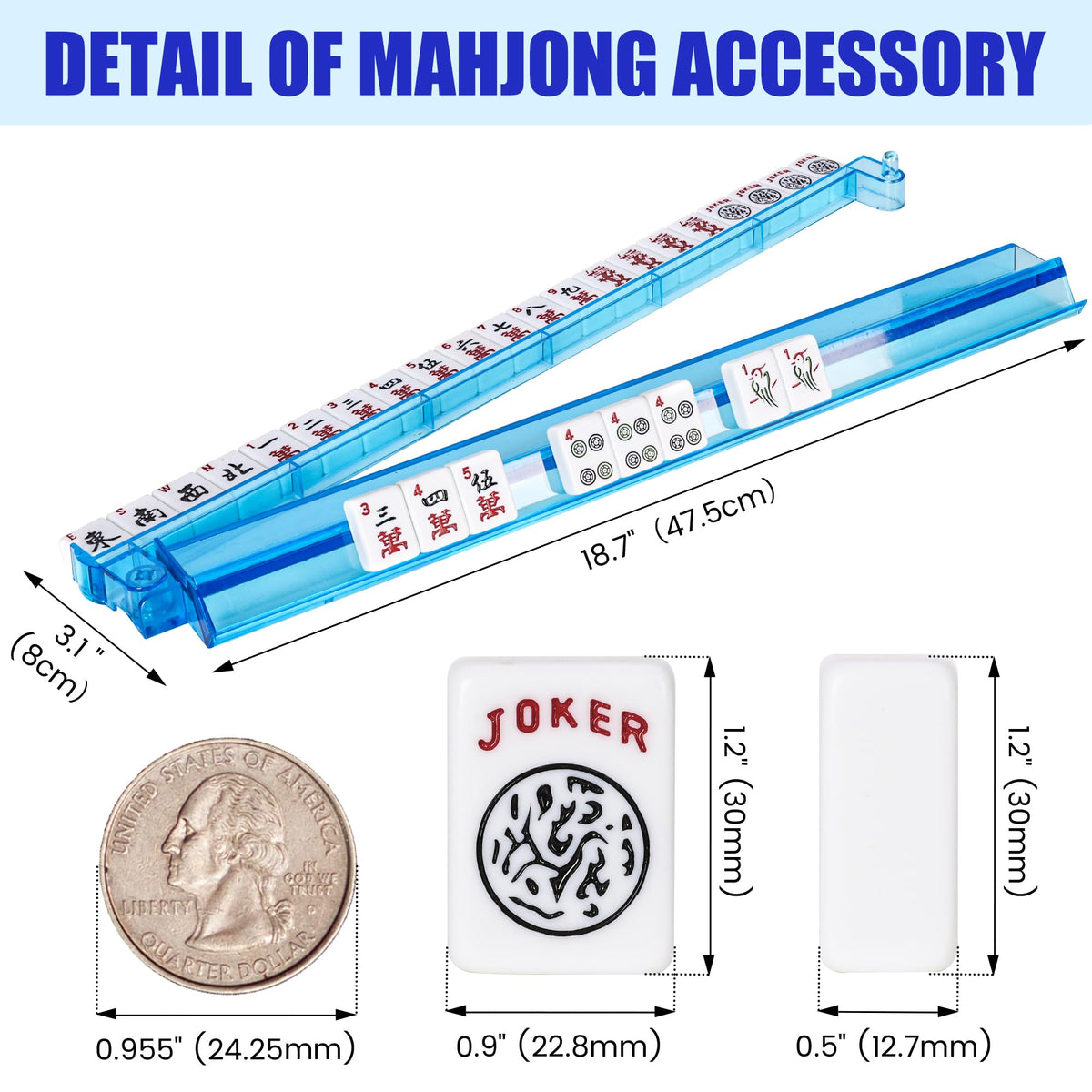 Mahjong Game Set with Racks, 166 Tiles & Bag Z4027