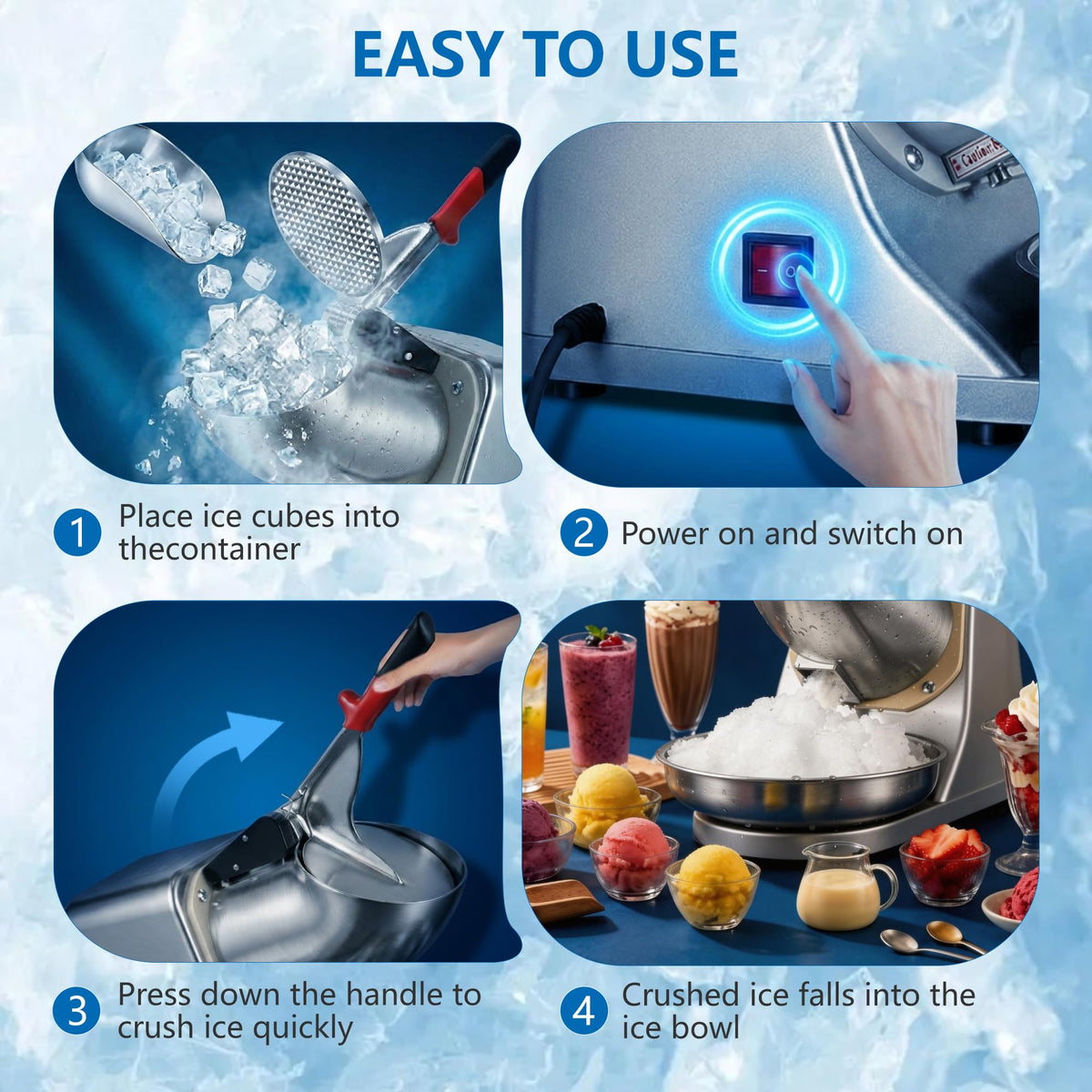 Electric Ice Crusher Shaved Ice Machine U9738