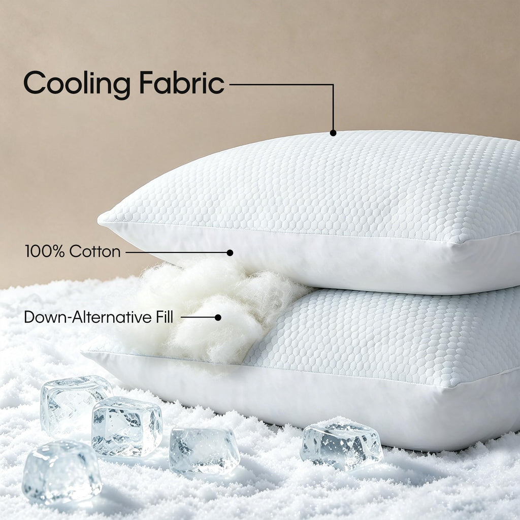 Cooling Reversible Down Alternative Bed Pillows C47027
