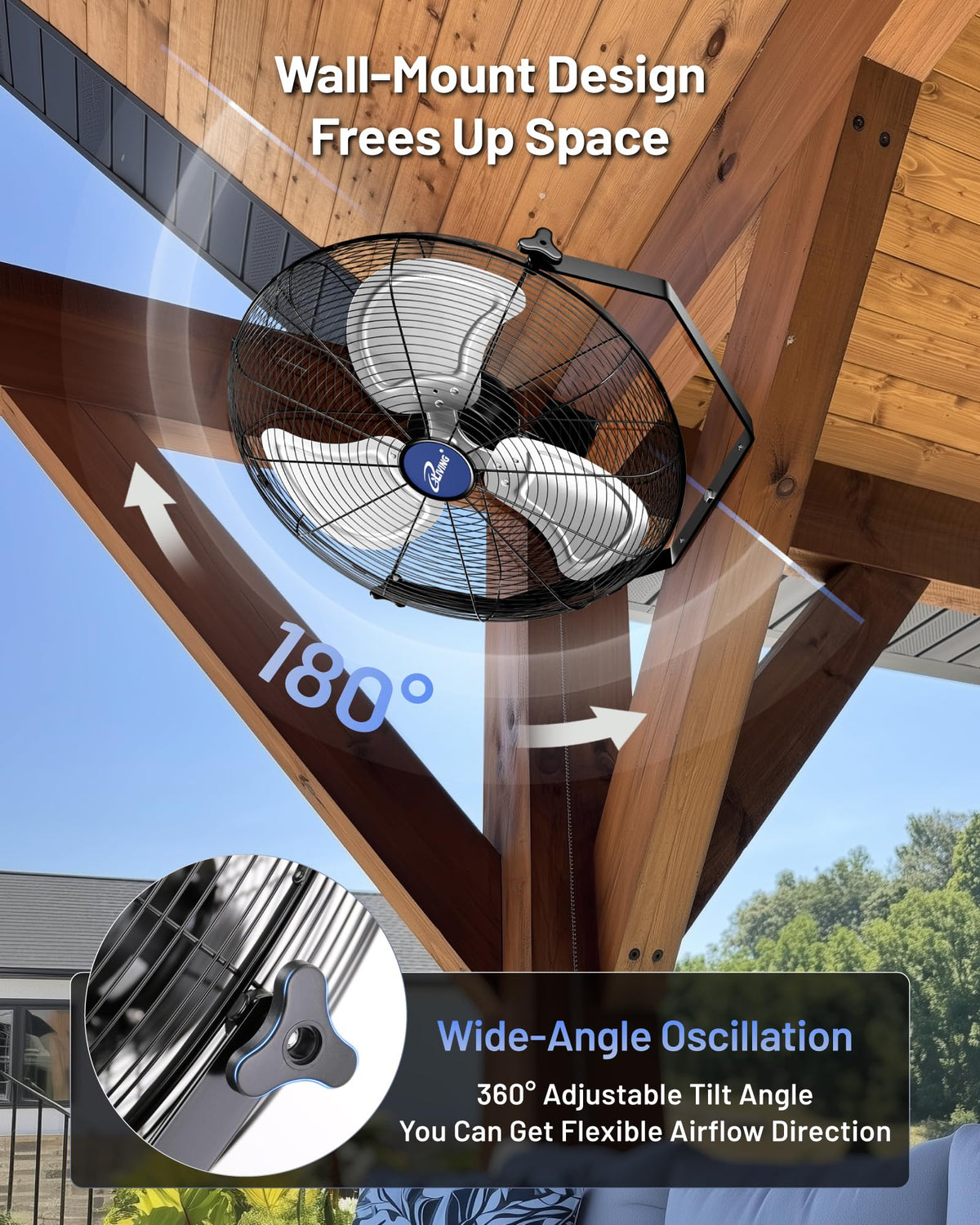 20" Variable Speed Indoor/Outdoor Fan, 4650 CFM, Black S932