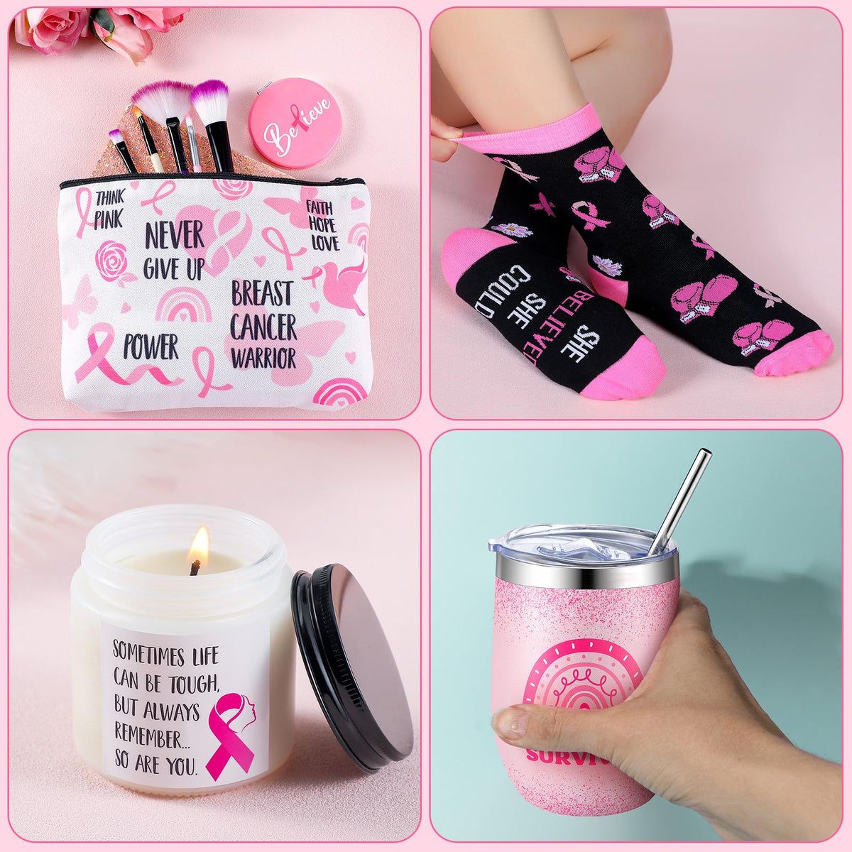 8 Pcs Breast Cancer Basket T624
